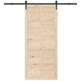 vidaXL Klizna vrata Smeđa 80 x 208 cm Masivna borovina | shoptok.hr