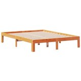 vidaXL Knjižna postelja brez vzmetnice vošč. rjava 140x200 cm borovina | Shoptok.si