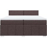 vidaXL Box spring postelja z vzmetnico temno rjav 200x200 cm blago, (21304377) | Shoptok.si
