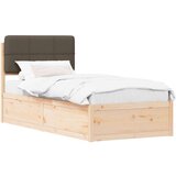  Krevetni okvir s tapiciranim uzglavljem Sivo-smeđa 75 x 190 cm | shoptok.hr