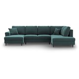 Cosmopolitan Design Petrolej zelena baršunasti sklopiva/s prostorom za odlaganje kutna garnitura (s desnim kutom/u obliku slova "U") Kyoto – | shoptok.hr