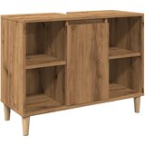 vidaXL Kopalniška omarica artisan hrast 80x33x60 cm inženirski les, (21670432) | Shoptok.si
