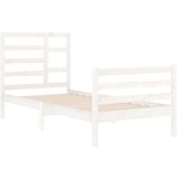  Posteljni okvir bel iz trdnega lesa 90x200 cm, (20647160) | Shoptok.si