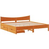 Maison Chic Posteljni okvir - Dvoposteljna postelja - Zakonska postelja s predali voščeno rjav 180x200cm trdna borovina, (21694089) Cene