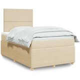  Krevet s oprugama i madracem krem 120 x 200 cm od tkanine | shoptok.hr