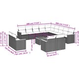  14-dijelni set vrtnih sofa od poliratana s jastucima sivi | shoptok.hr