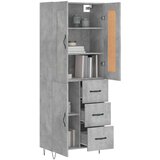  Visoka komoda siva betona 69 5x34x180 cm od konstruiranog drva | shoptok.hr