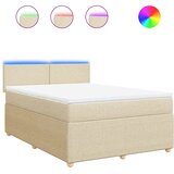  Krevet s oprugama i madracem krem 160x200 cm od tkanine | shoptok.hr