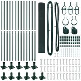 vidaXL Varjena ograja z 13 flanganimi stebrički Zeleni 1.2x25 m Jeklo | Shoptok.si