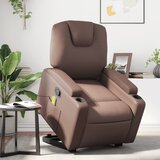 Maison Chic masažni naslanjač - Relax naslanjač s funkcijo vstajanja rjavo umetno usnje, (22061071) | Shoptok.si