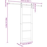 vidaXL Drsna vrata s kompletom okovja 'ORKDAL'73,5x198,5 cm, Notranja vrata 'ORKDAL'73,5x198,5x4 cm iz trdnega borovega lesa | Shoptok.si
