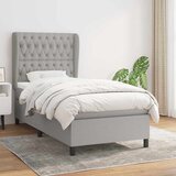  Krevet s oprugama i madracem svjetlosivi 100x200 cm od tkanine | shoptok.hr