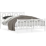  Metalni okvir kreveta uzglavlje i podnožje bijeli 140 x 190 cm | shoptok.hr
