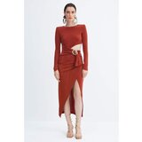 Trendyol x Zeynep Tosun Cinnamon Accessory Detailed Dress | Shoptok.si