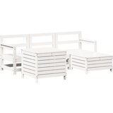 Maison Chic Seti vrtnega pohištva - Vrtna garnitura - Vrtni pohištvo set 5-delna bela trdna borovina, (21817922) | Shoptok.si