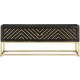 Furnova Klubska mizica črna in zlata 90x50x35 cm trden mangov les, (21913870) | Shoptok.si
