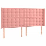 Maison Chic posteljno vzglavje - vzglavna omarica - nočna omarica z ušesi roza 203x16x118/128 cm žamet, (21710202) | Shoptok.si