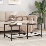  Stolić za kavu s crnom staklenom površinom 98,5x50x40 cm čelik | shoptok.hr