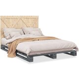 vidaXL Okvir za krevet s uzglavljem sivi 140x200cm od masivne borovine | shoptok.hr