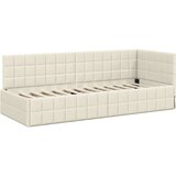 vidaXL Kotna postelja z vzglavjem krema 80 x 200 cm Žamet | Shoptok.si
