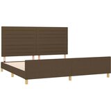  Okvir za krevet bez madraca tamnosmeđi 200x200 cm od tkanine | shoptok.hr