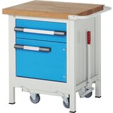 eurokraft pro pomična in spustna delovna miza z ogrodjem serije 8, 1 predal, 1 vrata, odlagalna polica, šxg 750 x 700 mm Cene