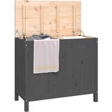  Kutija za rublje siva 88,5 x 44 x 76 cm od masivne borovine | Eponuda.com