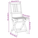 vidaXL Zložljivi vrtni stoli 4 kosa 36x46x86 cm Trden akacijev les | Shoptok.si