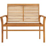  Klupa s crnim jastukom 112 cm od masivne tikovine | shoptok.hr