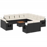  14-dijelni set vrtnih sofa s jastucima poliratan crni | Eponuda.ba