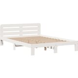 vidaXL Krevet s regalom z knjige bez madraca bijeli 150x200cm borovina | shoptok.hr