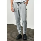 AC&Co / Altınyıldız Classics Men's Light Gray Melange Standard Fit Normal Cut Comfortable Sports Sweatpants with Elastic Waist and Legs