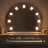  Okroglo toaletno ogledalo z LED osvetlitvijo Hollywood Gloette InnovaGoods 9 Žarnice | Shoptok.si