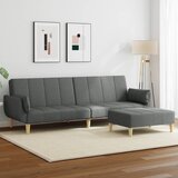  The Living Store Kavč dvosed z ležiščem in stolčkom za noge temno sivo blago - Kavč Z Ležiščem, (21494914) Cene