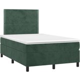  Box spring postelja z vzmetnico LED tem. zelena 120x200cm žamet, (20899307) | Shoptok.si