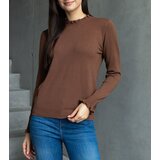 Gemre Brown soft sweater decorated with a frill Luel | Shoptok.si