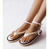 Gemre White sandals adorned with a chain Varieur | ePonuda.com