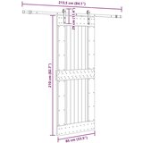 vidaXL Klizna vrata s priborom za montažu 85 x 210 cm masivna borovina | shoptok.hr