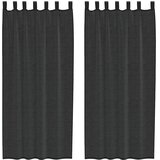Voile zavjese s gornjim jezičkom 2 kom crne | Shoptok.si