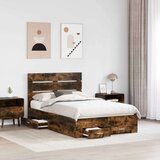 vidaXL Okvir za krevet s ladicama Dimljeni hrast 120 x 200 cm - Dimljeni hrast 120 x 200 cm | shoptok.hr