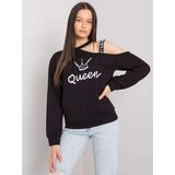 Fashion Hunters Women's black blouse with a slit | shoptok.hr