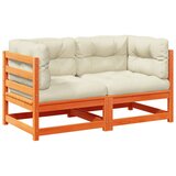  2-dijelni set vrtnih sofa s jastucima voštano smeđi od borovine | shoptok.hr