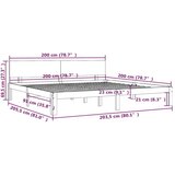  Okvir za krevet od masivne borovine 200 x 200 cm | shoptok.hr