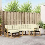  Set vanjskih sofa 6 kom. Bijela i krem Smeđa 247 x 128,5 x 73 cm | shoptok.hr