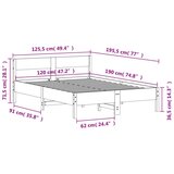 vidaXL Posteljni okvir z vzglavjem 120x190 cm trdna borovina | Shoptok.si