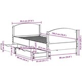 vidaXL Okvir kreveta bez madraca bijeli 90 x 190 cm masivna borovina | shoptok.hr