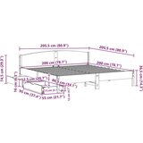 vidaXL Okvir kreveta bez madraca bijeli 200x200 cm od masivne borovine | shoptok.hr