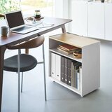 YAMAZAKI Bel kovinski regal na kole&amp;scaron;čkih 60x59x35 cm Tower &amp;ndash; Slike