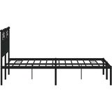  Metalni okvir za krevet s uzglavljem crni 120x200 cm | shoptok.hr