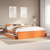Maison Chic Posteljni okvir - Dvoposteljna postelja - Zakonska postelja brez vzmetnice z vzglavjem 180x200 cm borovina-J4734, (21764474) | Shoptok.si